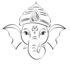 Ganesha face Art  -  Ganesh Festival Ganapati , Ganesha Chaturthi