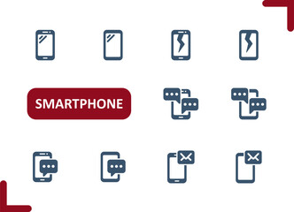 Smartphone Icons. Mobile Phone, Telephone, Phone Call, Text Message, Texting Icon