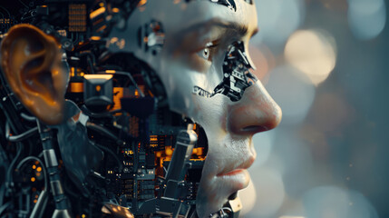 Symbiosis of man and artificial intelligence, united into a single whole
