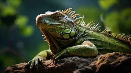 Fototapeta premium iguana on a tree