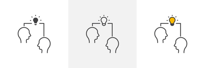 Share Thoughts Icon Set. Vector Icons for Knowledge Sharing and Mentorship.