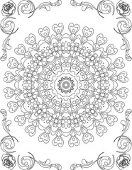 Printable Mandala Coloring Page for Adults. Educational Resources for School for Kids. Adults Coloring Book. Mandala Coloring Activity Worksheet.