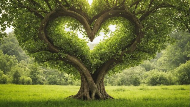 A large tree forming heart shape