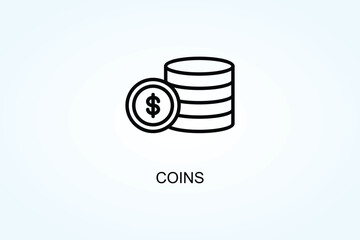 Coins Vector  Or Logo Sign Symbol Illustration