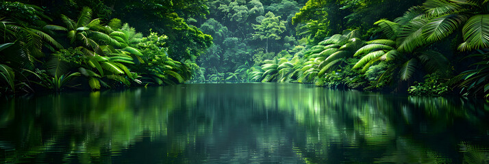 Serene Rainforest Lake Reflections: The Mystique of a Tropical Oasis