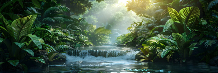 Discover the Enchanting Rainforest River: A Photorealistic Journey Through the Heart of Nature s Beauty