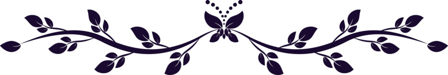 Floral black border Dividing strip Abstract pattern