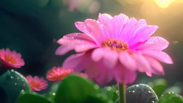 Gerbera In Nature Cinematic Footage 4K