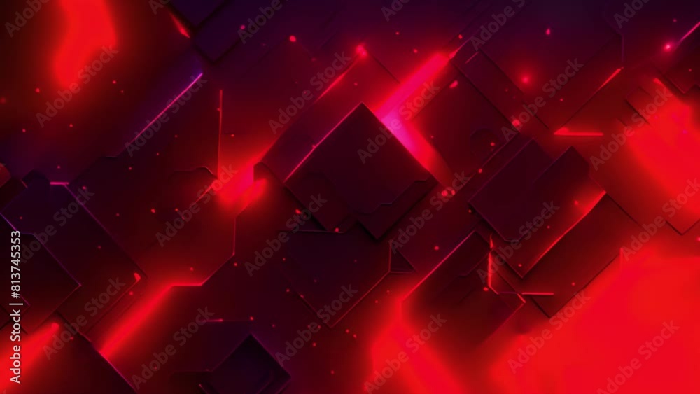Aufkleber Abstract black background with bold red lines and squares creating a striking geometric pattern.