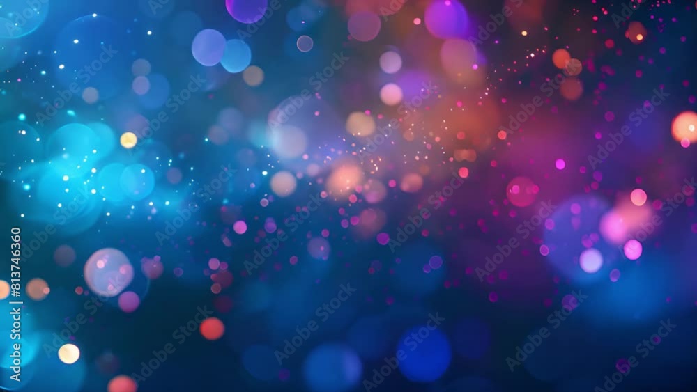 Poster a vibrant backdrop of defocused bokeh lights in hues of blue and orange.