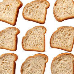 Sliced bread isolated on white background.