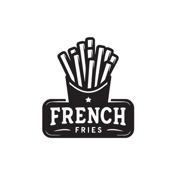 recommend clip art: French fries silhouette. French fries logo vector design isolated on white background.