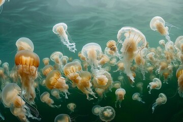 Jellyfish swimming in the sea. Jellyfish is a marine species of jellyfish.