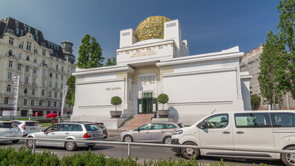 The Secession Building timelapse hyperlapse - exhibition hall. Vienna, Austria.