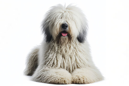 Komondor dog isolated on white background