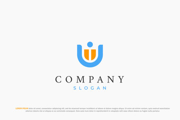 letter u worker minimal logo