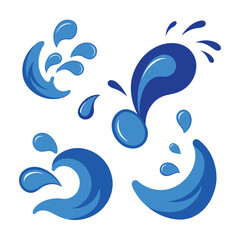 Blue water splash vector logo collection vector design