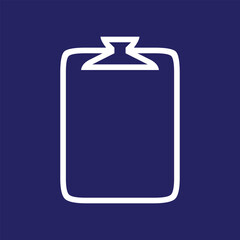 a blue and white logo with a white line that says