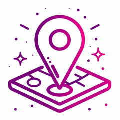 Goal-Indicating Linear Icon with a Pin for Strategic Planning