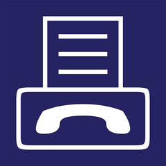 a blue and white logo with a white line that says