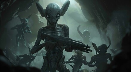 Fototapeta premium 3d render alien warrior