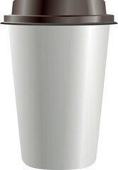 Realistic coffee cappuccino take away cup or to go cup