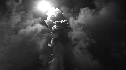 A monochromatic tone with Searchlight smoke background