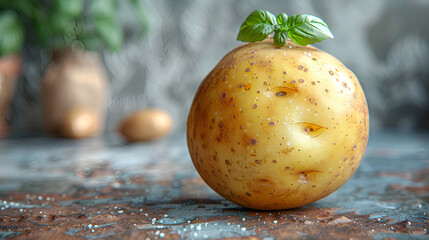A Potato Placed Alone on a Transparent Background,
Fresh potato on the soil
