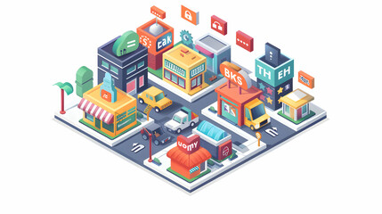 Omnichannel Experience Design: Creating Integrated Experiences for Consistency   Simple Flat Isometric Scene Illustration