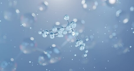 Azathioprine, rotating 3D model of immunosuppressive agents, seamless looped video, molecular structure with selective focus