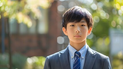 スーツを着た日本人の学生