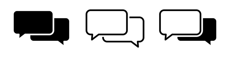 Speech bubble communication icon set