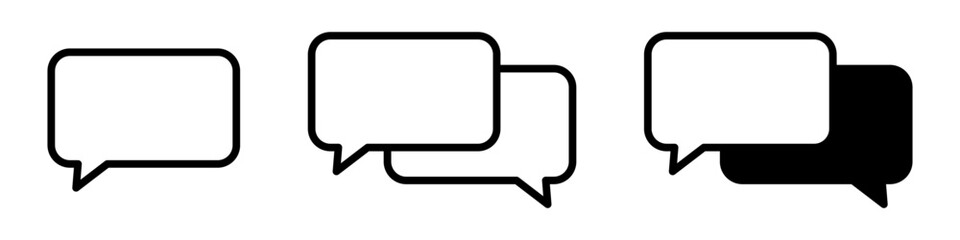 Speech bubble communication icon set