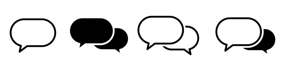 Speech bubble communication icon set