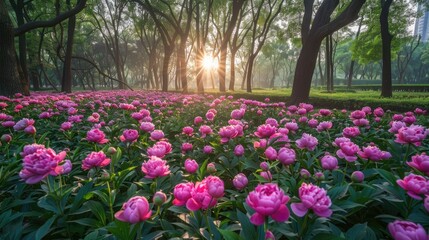 Peony Garden, where thousands of colorful peonies bloom in a mesmerizing display of natural splendor, inviting visitors to immerse themselves in a floral paradise.