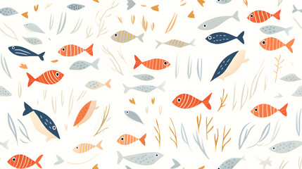 fish and nursery decor pattern poster background