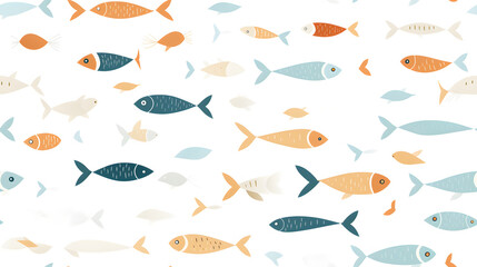 Fototapeta premium fish and nursery decor pattern poster background