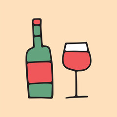 wine. beer. doodle. alcoholic drink. fresh juice. freshly squeezed juice. a bottle of wine. delicious. chilled. sweet. fresh.