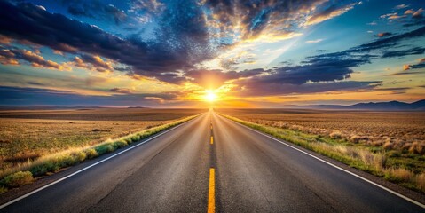 An empty road stretching into the horizon, embodying the journey towards success