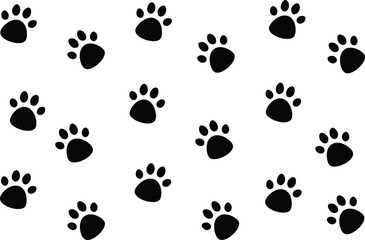 Fototapeta premium Paw pattern flat vector illustration