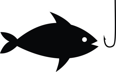 Fish silhouette flat vector illustration