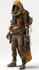 Fototapeta premium Steampunk character 3D illustration design from machine technology concept. Steampunk background.