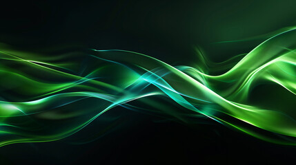 A green wave with a black background. The wave is very long and has a lot of detail