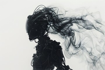 Steampunk character 3D illustration design from machine technology concept. Steampunk background.