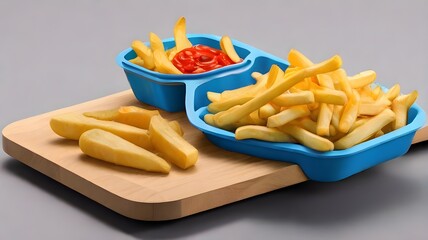 French fry plate produced by AI