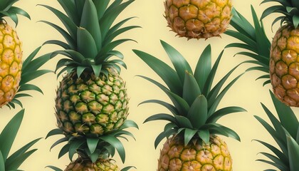 A pineapple icon with yellow flesh and green spiky upscaled_3 - Powered by Adobe
