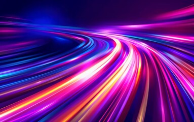 Colorful Light Trails, Long Time Exposure Motion Blur Effect. Very beautiful Vector Illustration