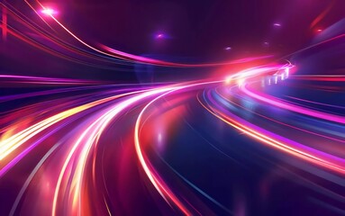 Light Trails, Long Time Exposure Motion Blur Effect. Very beautiful Vector Illustration