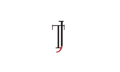 TJ, JT, J, T Abstract Letters Logo Monogram