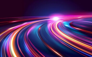 Light Trails, Long Time Exposure Motion Blur Effect. Very beautiful Vector Illustration